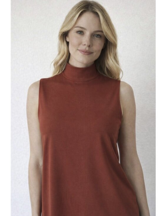 Chico's Tops - Chicos Sleeveless Mock Neck Ultimate Tee | Size 1, US Size Medium